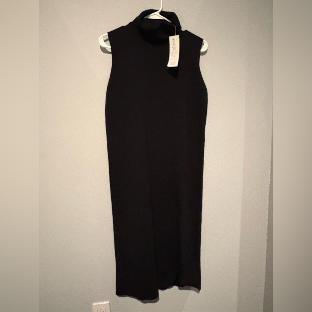 Eileen Fisher Black Sleeveless Turtleneck Dress